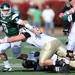 Eastern Michigan junior Alex Gillett attempts to move around Western Michigan senior Drew Nowak during the second half against Western Michigan at Rynearson Stadium on Saturday afternoon. Melanie Maxwell I AnnArbor.com